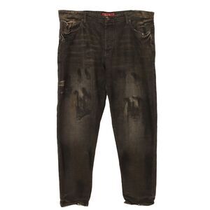 Strivers Row Men's Jeans Size 42 Distressed Destroyed Faded Black EUC B99
